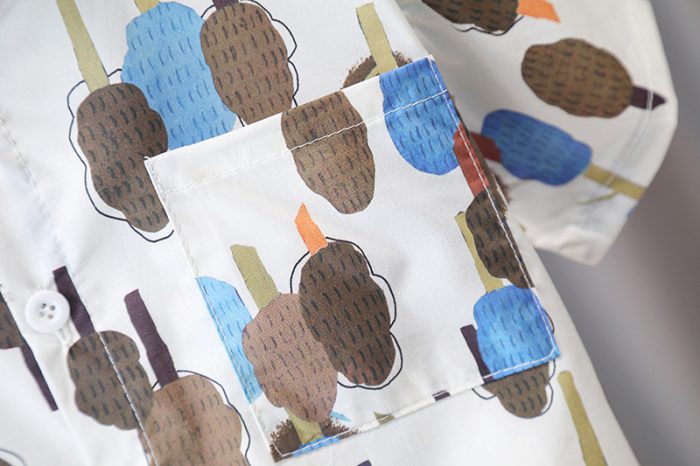 Boys Summer Cotton Collar Shirt & Pant Set - Image 2