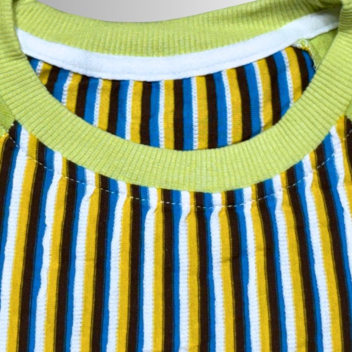 Boys Casual Summer Outfit Set-Striped T-Shirt and Denim Shorts - Image 2