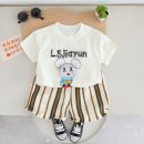 Boys Printed White Shirt with Shorts