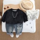 Boys Black Outfit – Stylish Sweatshirt & Denim Jeans Set | Ellenber