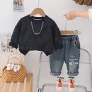 Boys Black Outfit – Stylish Sweatshirt & Denim Jeans Set | Ellenber