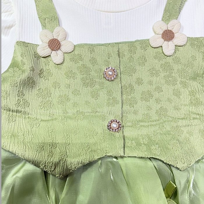 Girl Flower Dress  with Long Sleeves - Image 8
