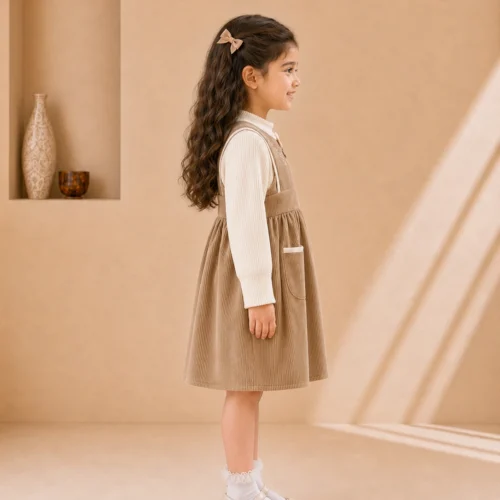 Girls Fit and Flare Embroidered Dress