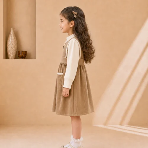 Girls Fit and Flare Embroidered Dress