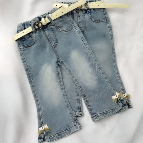 Girls Denim Jeans with Bow