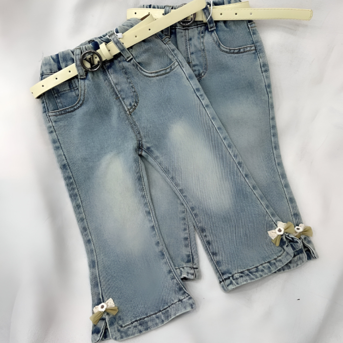 Girls Denim Jeans with Bow