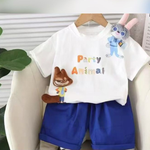 T-Shirt & Blue Shorts Set for Boys
