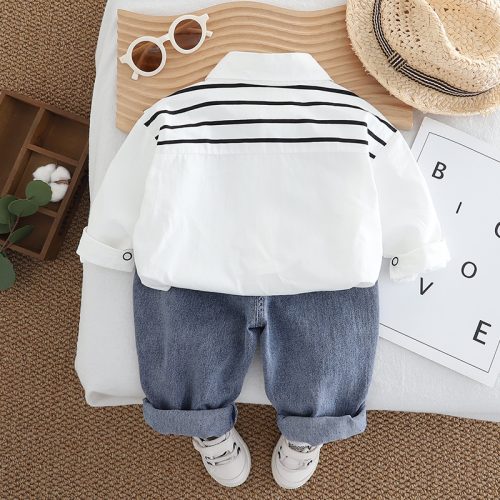 Baby Boy Shirt and Jeans set-Trendy 2-Piece Outfit for (2-6Y)