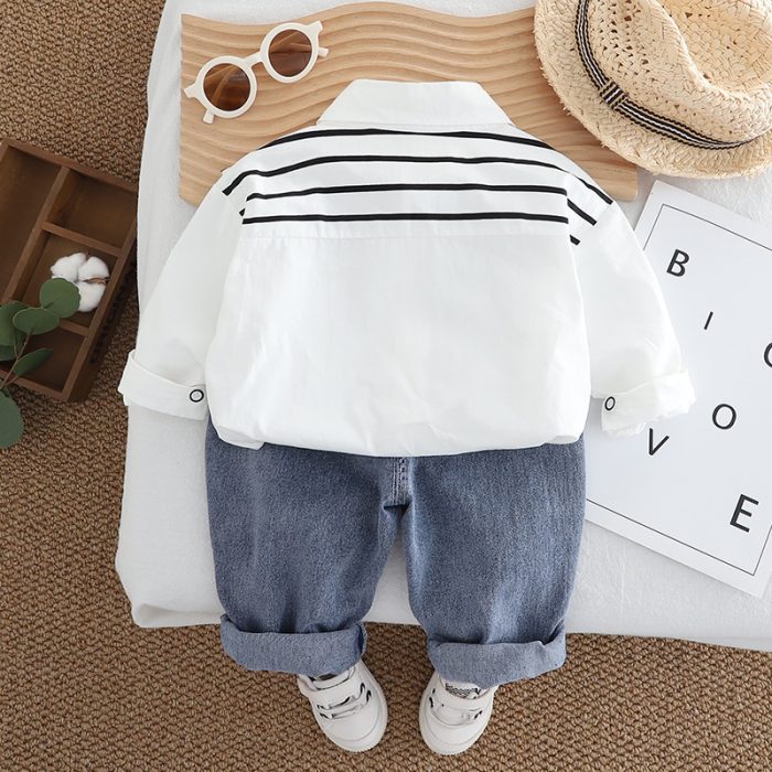 Baby Boy Shirt and Jeans set-Trendy 2-Piece Outfit for (2-6Y) - Image 5