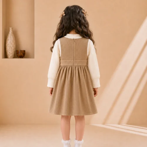 Girls Fit and Flare Embroidered Dress