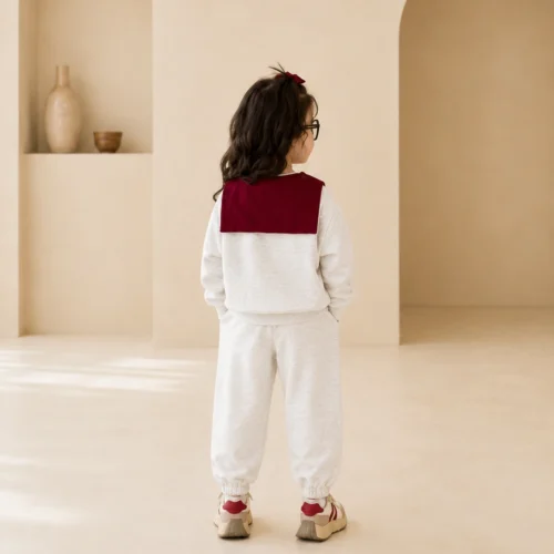 Girls Sweatshirt & Jogger Set with Scarf | Ellenber