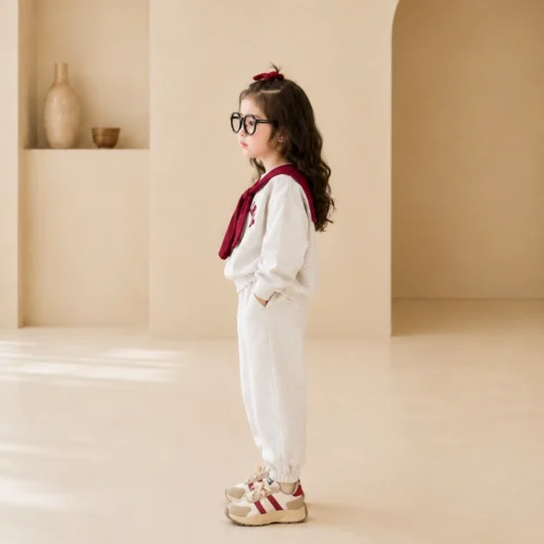 Girls Sweatshirt & Jogger Set with Scarf | Ellenber