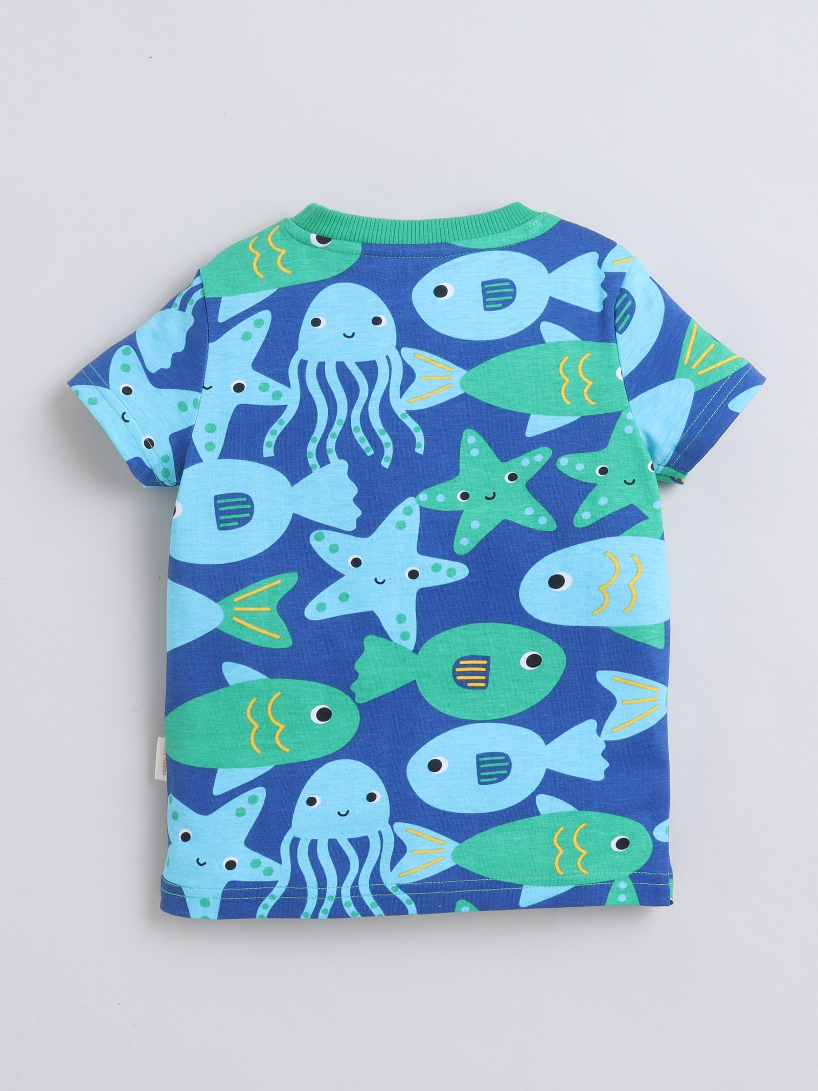 Ellenber Sea Friends All-Over Print Half Sleeve T-Shirt for Boys & Girls — Royal Blue